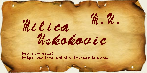 Milica Uskoković vizit kartica